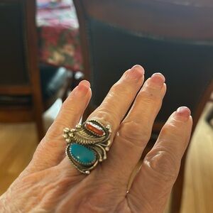 Navajo Sterling silver sleeping beauty, corral